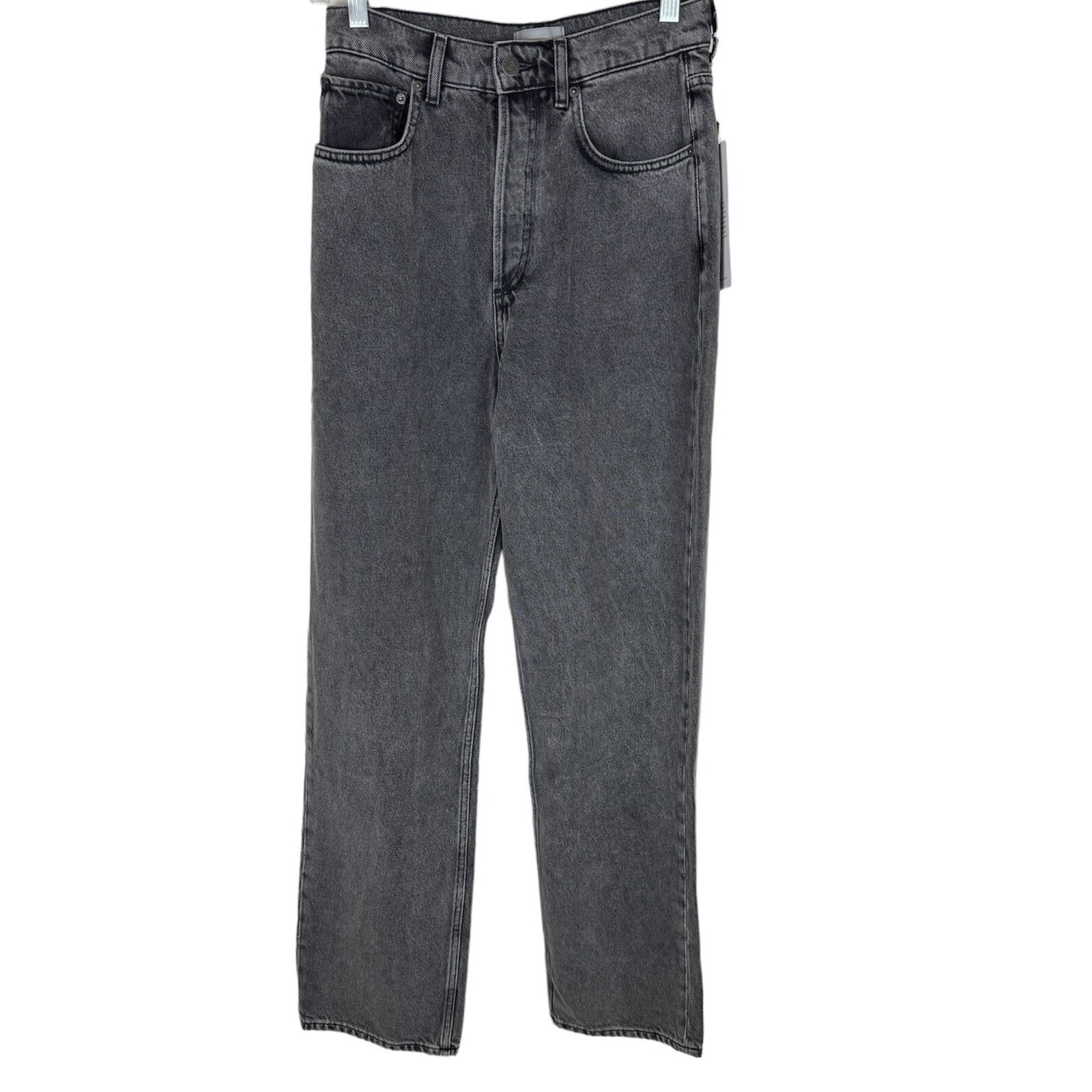 New! Women's Boyish Gray Jeans Sz 26 High Rise Button Fly Relaxed Straight Leg